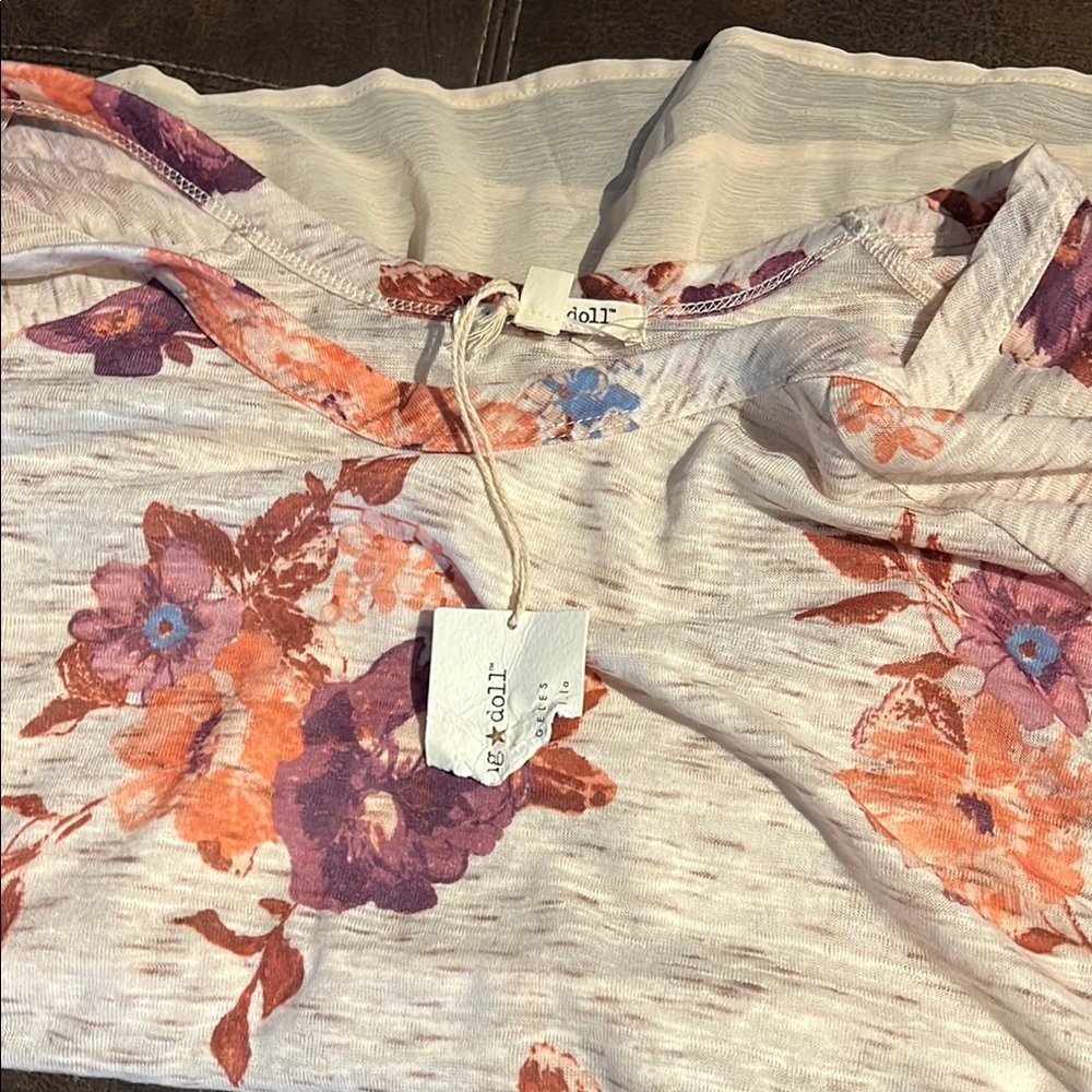 Living Doll Pink and Purple Long Sleeve Tee - Picture 4 of 7